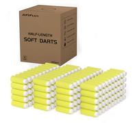 200pcs Half-Length Soft Darts, Short Darts Compatible with Dart Zone, Adventure, Nerf, Worker, Zhenweiqi - for Foam Dart Blasters & Toy Guns Accurate 1.3g (Yellow White 1g)