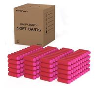 200pcs Half-Length Soft Darts, Short Darts Compatible with Dart Zone, Adventure, Nerf, Worker, Zhenweiqi - for Foam Dart Blasters & Toy Guns Accurate 1.3g (Red Pink 1.4g)