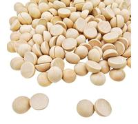 200PCS Half Wooden Beads 20mm Natural Unfinished Wooden Half Craft Balls Round Split Wood Balls for DIY Projects Arts