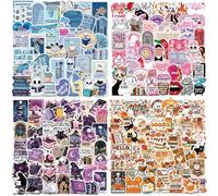 200pcs Halloween Book Stickers, Vinyl Waterproof Aesthetic Cute Cartoon Decals Stickers for Laptop, Water Bottles, Skateboard, Book, Scrapbook Luggage Decals