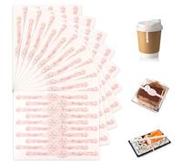 200PCS Handmade Food Baking Seal Stickers Self Adhesive Bakery Stickers Pink Cherry Blossoms Long Labels Food Sealing Tamper Proof Labels for Pastry Bags, Cake, Candy, Lollipops