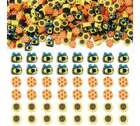 200Pcs Handmade Polymer Clay Beads for Bracelet Making kit Daisy Flower Honeycomb Polymer Clay Beads Flat Round Clays Spacer Bead for Jewelry Making Necklace Earrings Supplies