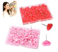 200PCS Heart Push Pins for Pinboard Thumb Tacks for Notice Board Pins Decorative Pushpins For Home School Office Notice Board Cork Board