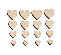 200pcs Heart Wood Chips DIY Craft Decoration for Home Stationery (A, One Size)