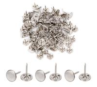 200pcs Heavy Duty Thumb Tacks, Flat Push Pins for Bulletin Board Decorative Nails Thumbtacks Upholstery Tacks for Wall Hanging Photo Home Furniture Sofa Crafts Office School DIY Decor (Silver)