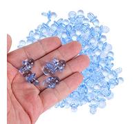 200Pcs High Gloss Acrylic Pacifier Baby Nipples DIY Mini Accessories Baby Shower Birthday Decoration Kit 2 X 10 X 10mm (Blue)