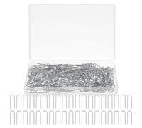 200Pcs High Temperature Nichrome Wire Jump Rings with Storage Box, 21 Gauge U Shaped Fork Pins for Sewing, Double Blocking Pins for Ceramic Ornaments Glass Projects Porcelain Stoneware