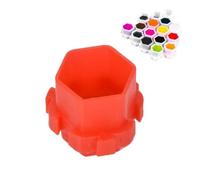 200Pcs Ink Cups Space-Saving Plastic Pigment Cups for Tattooing Process Efficiency, Suitable for Professional Salon, Red/White/Pink/Green Pigment Holder (Red)