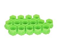 200Pcs Ink Cups Space-Saving Plastic Pigment Cups for Tattooing Process Efficiency, Suitable for Professional Salon, Red/White/Pink/Green Pigment Holder (Green)