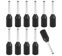 200Pcs Insulated Wire Ferrules, VE0508-24AWG Copper Crimp Bootlace Connectors for Electrical Wiring and Industrial Chemicals, Black