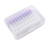 200pcs Interdental Silicone Brushes Super Soft Dental Cleaning Brush Toothpicks with Thread Floss Oral Care Tool for Cleaning Gaps Between Teeth(Light Purple)