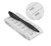 200PCS Iron on Name Tags for Clothing, Name Labels Iron on Fabric Tapes Tags White Sewing Label with Writable Pen for School Nursing Home College Camp Uniform