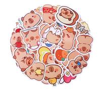 200pcs Kawaii Animal Stickers Vinyl Waterproof Capybara Stickers Cute Brown Cartoon Animal Decals Nature Party Favors & Gifts for Adults Teens Girls Water Bottle Laptop Luggage Helmet Skateboard Guita