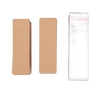 200Pcs Kraft Bookmark Sleeves, Bookmarks Display Cards Transparent Self Adhesive Bag for Bookmark Wrapping Packaging Supplies
