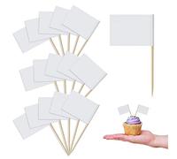200pcs Kraft Toothpick Flags, White Mini Food Labels Flags for Party Food, Cupcake Decoration, Cheese Label, Fruit Salad