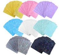 200Pcs Laser Flashing Heart Card Sleeves Glitters Kpop Photocard Protectors Transparent Trading Card Shield Cover Holographic Foil Clear Card Protector Board Game Card Film Protective Sleeve