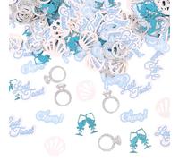 200pcs Last Toast on the Coast Confetti, Bride Hen Bachelorette Party Table Sparkle Diamond Ring Confetti Decorations Glittery Coastal Bach Party Supplies for Ocean Wedding Bridal Shower (5 Styles)