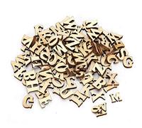 200PCs Letter Shape Wood Sheet, DIY Educational Toy Crafts, 26 English Letters - Durable Smooth Wooden Material, Creative Art Project for Kids