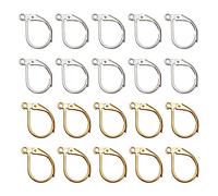 200pcs Leverback Earring Hooks Hypoallergenic French Dangle Earwires with Loop 10x15mm Gold Plated Brass Earring Parts Jewelry Making Findings(Gold/silver)