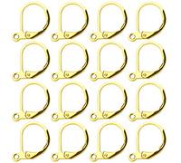 200pcs Leverback Earring Hooks Hypoallergenic French Dangle Earwires with Loop 10x15mm Gold Plated Brass Earring Parts Jewelry Making Findings(Gold)