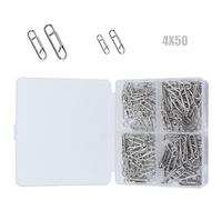 200pcs Link Split Rings Fishing Clip Connector Fast Speed Tackle Professional Swivels Set