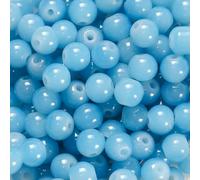 200pcs/lot 6mm Glass Beads for Jewelry Making Materials DIY Accessories Bracelets Keychain Craft Supplies Spacer Bead Jewellery-Sky Blue-6MM - 200PCS