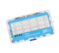 200pcs/lot Radial capacitors Set 15Values 10V 16V 25V 50V 0.1uF-220uF Electrolytic Capacitor Assortment Kit 0.22uf 2.2uf 100uf