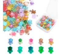 200PCS Luminous Mini Turtles, Resin Tiny Turtles with Storage Box Luminous Animals Small Bulk Glow in The Dark for DIY Craft Landscape Potted Plants Decorations Aquarium Fairy Garden Bonsai Decor