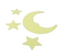 200PCS Luminous Star Wall Decals & 1PC Moon for Kids Bedroom, Bright Glow in the Dark Decor