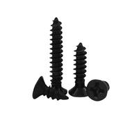 200pcs M1.6 .7 M2.0 Small Black Steel Cross Flat Countersunk Head Self Tapping Screw(6mm,M1.6 (200pcs))