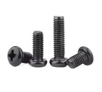 200pcs M1.6 M2 .5 M3 M4 M5 M6 Black 304 Stainless Steel PM Cross Round Head Machine Tooth Electronic Screw(10mm,M2.5-200pcs)