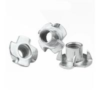 200pcs M3 M4 M5 M6 M8 Zinc Plated Four Claw Female Nut Captive T Pronged Tee Blind Nuts Speaker for Wood working Furniture(M5 100pcs)