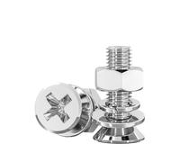 200PCS M3X16/18/20/25/30/35/40Mm Cross Recessed Countersunk Machine Screws, 201 Stainless Steel with Nuts & Flat Lock Washers(M3*25 200)