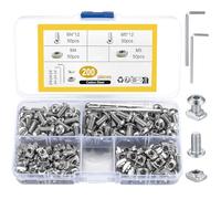 200pcs M4 M5 T Nuts Set: 100 Sliding T Slot Nuts & 100 Hex Socket Button Head Screws Bolts, Hammer Head T Track Nut Fastener for 2020 Series Aluminum Extrusion Profile Accessories + 2 M4 M5 Wrench