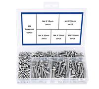 200pcs M4 Nuts and Bolts Set Outer Corner Hexagonal Screws 304 Stainless Steel Hex Bolt Set for Machinery Industry Furniture Toys DIY Fastener