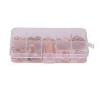 200pcs M5 M6 M8 M10 M12 M14 Solid Copper Flat Washers Assorted Set Electrical Thermal Conductivity Hardware Kit for DIY Home Repair Industrial Maintenance