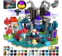 200pcs Magnetic Blocks with Light Blocks - Dark & Forest Magnetic Building Blocks for Kids, Magnet Cubes for Boys Girls, STEM Toys Stacking Toy for 3 4 5 6 7 8 9 10 11 12 Christmas Birthday Gifts