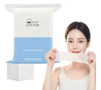 200PCS Makeup Cotton Pads with Hole Stretchable Wet Compress Cosmetic Face Pads Tear Mask Paper Moisturizing Facial Sheets Makeup Remover Wipes (100 Open + 100 Unopened Holes)