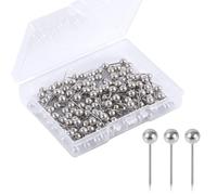 200pcs Map Push Pins,World Map Pins Round Head Drawing Pins for Travel Map Small Thumb Tacks Marking Pushpins for Cork Board Bulletin Picture Photo Home Office School DIY Craft (Silvery White)