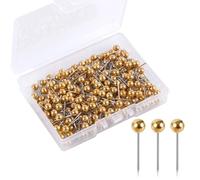 200pcs Map Push Pins,World Map Pins Round Head Drawing Pins for Travel Map Small Thumb Tacks Marking Pushpins for Cork Board Bulletin Picture Photo Home Office School DIY Craft (Gold)