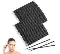 200PCS Micro Brushes Black Disposable Micro Applicator Brushes for Eyelash Extensions, Eyeliner Cleaning, Nail Art & Makeup Application