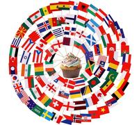 200pcs Mini Countries Toothpick Flags, Mini Flag on Sticks with 100 Different Nations Double Sided Countries Cupcake Toppers World Cup Party Decoration for Cocktail Dishes Fruit Food Platter