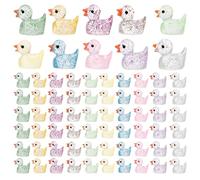 200Pcs Mini Ducks, Mini Resin Ducks Cute Glitter Little Ducks Tiny Ducks Small Miniature Ducks for Home Garden Fish Tank Potted Landscape Decor