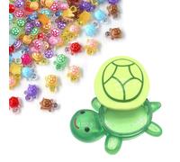 200Pcs Mini Resin Turtles Set with Giant Glowing Turtle Container, Cute Tiny Turtle Animals Figures, Small Miniature Mixed Toy for Fairy Garden, Dollhouse, DIY Crafts, Ninja Themed Things & Creative G