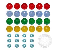 200pcs Mixed 8mm Stone Beads Red Light Blue Green Yellow Quartzite Jade and 6mm Synthetic Turquoise Spacers for Jewelry Making Bracelet Necklace