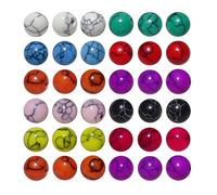 200pcs Mixed 8mm Synthetic Stone Beads Green White Blue Rose Red Orange Purple Pink Black Yellow Turquoise for Jewelry Making Bracelet Necklace