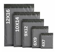 200Pcs Mixed Grey Parcel Bags - Tamper-Proof Self-Seal Mailing & Postage Bag for Shipping, Packaging & Delivery - 5 Assorted Sizes 40 of Each