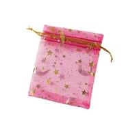 200Pcs Moon Star Organza Gift Bag Multicolor Jewelry Gifts Drawstring Pouches For Party Wedding Jewelry Packing