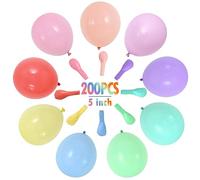 200pcs Multicolored Pearl Balloons 5 Inch Mini Assorted Colour Macaron Mixed Colored Latex Balloons for Birthday Wedding Engagement Anniversary Christmas Festival Party Decoratios Supplies