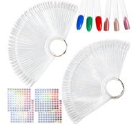 200Pcs Nail Swatch Sticks with 4 Labels for Nail Art Display